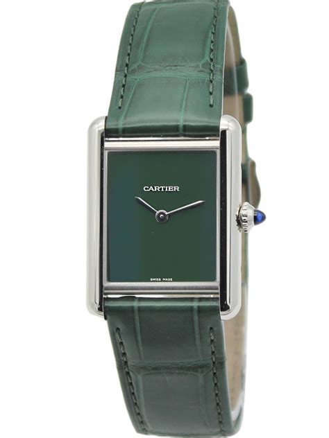 green cartier tank|cartier tank must price.